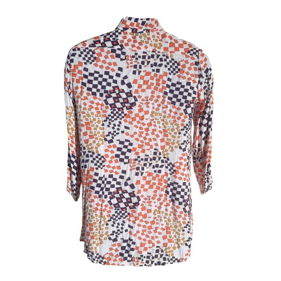 CABI Women's 3/4 Sleeve Button Down Colorful Shirt Medium - Picture 3 of 5